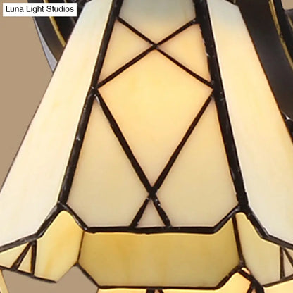 Baroque Yellow Glass Cone Chandelier - 5/6/8 Lights - Black Ceiling Suspension Lamp