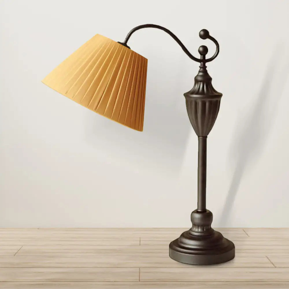 Barrel Shaped Study Light with Fabric Shade - White/Blue/Green - Bedroom Task Lighting