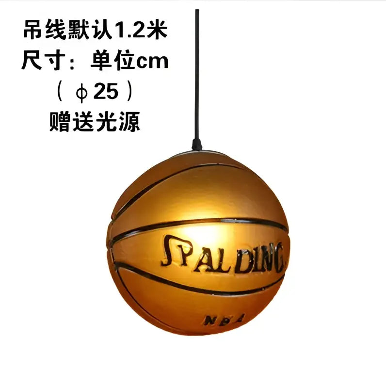 Golden Spalding nba basketball pendant light with black seams and lettering for bedroom and living room decorbites basketball pendant