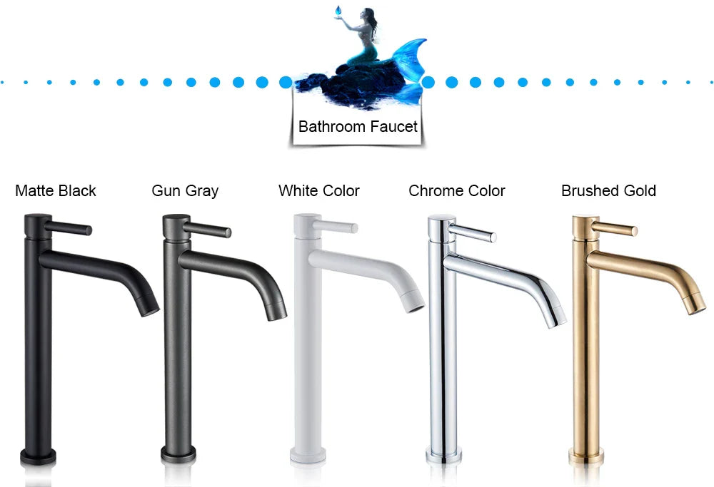 Modern bathroom faucet brushed gold mixer tap available in matte black gun gray white chrome and brushed gold finishes