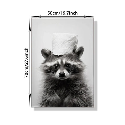 Bathroom Wall Art: Cute Animal Canvas Posters - Posters