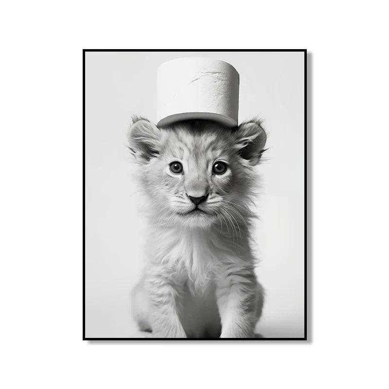 Bathroom Wall Art: Cute Animal Canvas Posters - XD004-4 / (A3)30x42cm Unframed / CHINA - Posters