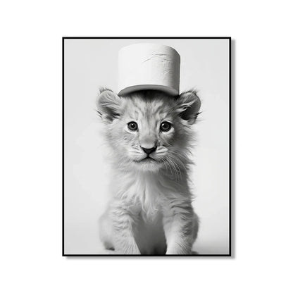 Bathroom Wall Art: Cute Animal Canvas Posters - XD004-4 / (A3)30x42cm Unframed / CHINA - Posters
