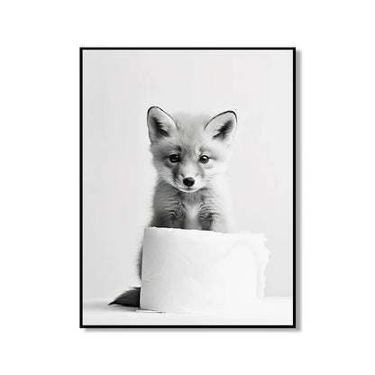Bathroom Wall Art: Cute Animal Canvas Posters - XD004-5 / 55x80cm Unframed / CHINA - Posters