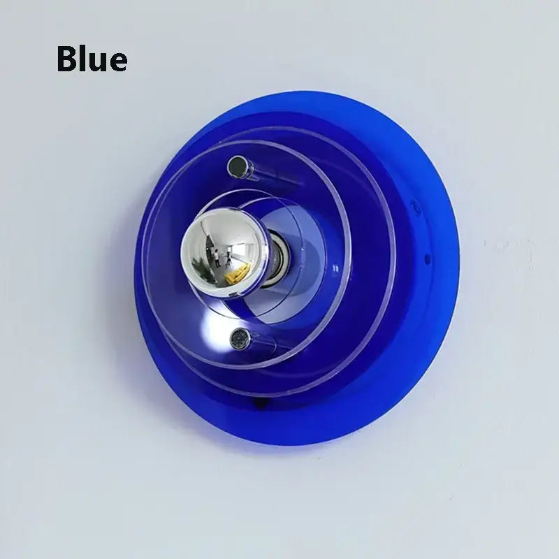 Blue translucent acrylic wall sconce with chrome bulb holder featured in bauhaus green and clear glass led wall sconces decorbites led wall