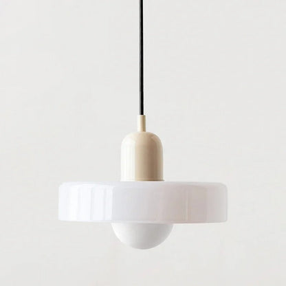 Bauhaus-Inspired Glass Pendant Lighting - Beige & White