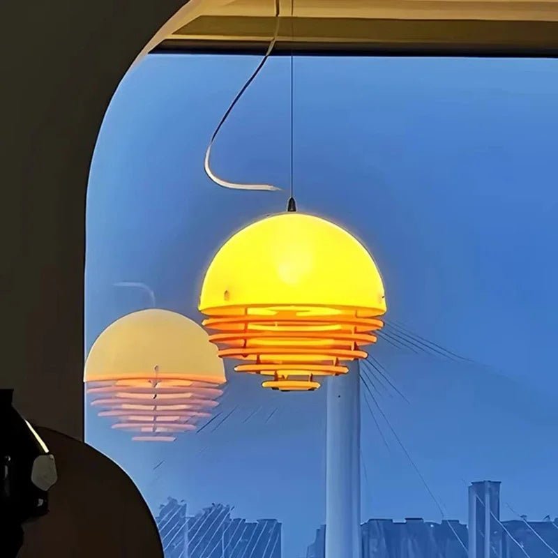 Bauhaus Sunset Orange Acrylic Pendant Light - Decorbites