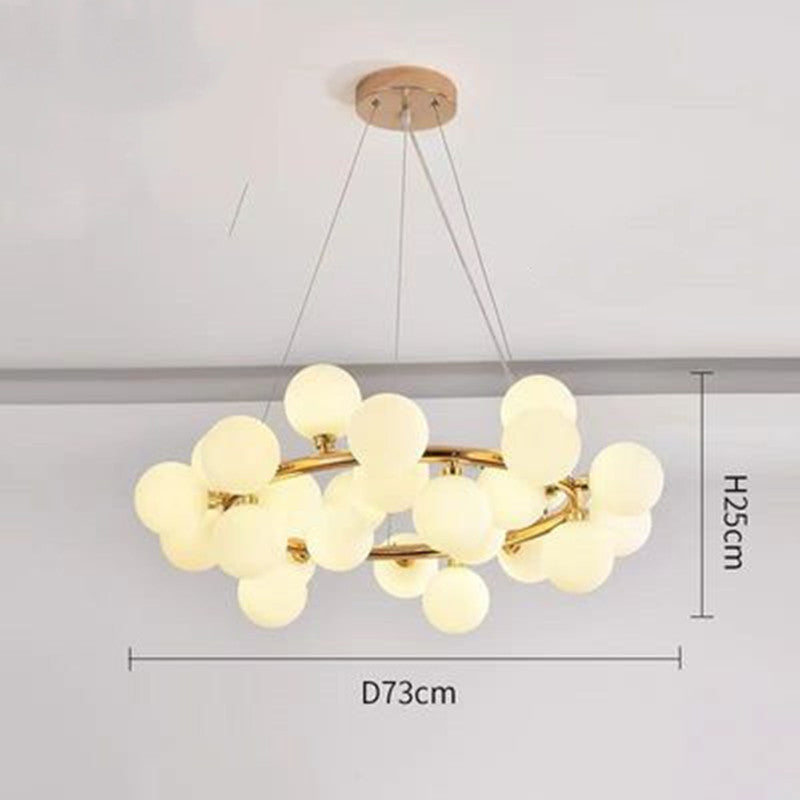 Gold Glass Ball Chandelier 16-Head Multi-Light