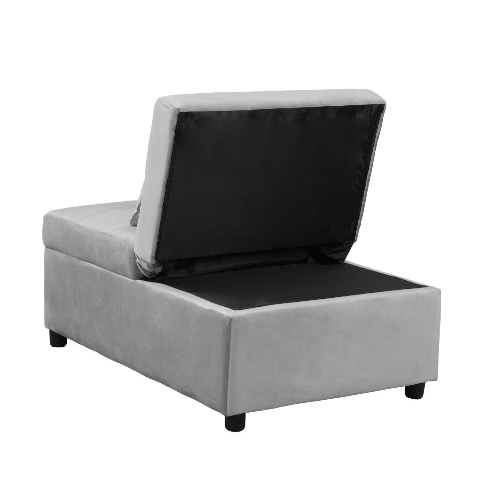 Gray Folding Ottoman Bed