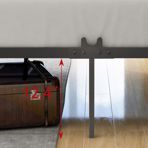 Black Metal Canopy Bed Sturdy Frame Design