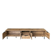 Soporte de TV de 78 pulgadas para TV de 85, 75, 65 pulgadas, Consolas de TV para sala de estar, Centro de entretenimiento de madera para TV con almacenamiento