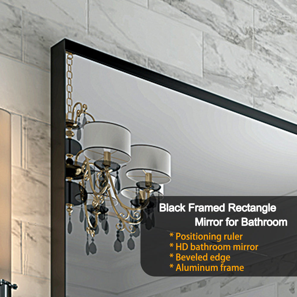 Black Rectangular Bathroom Mirror