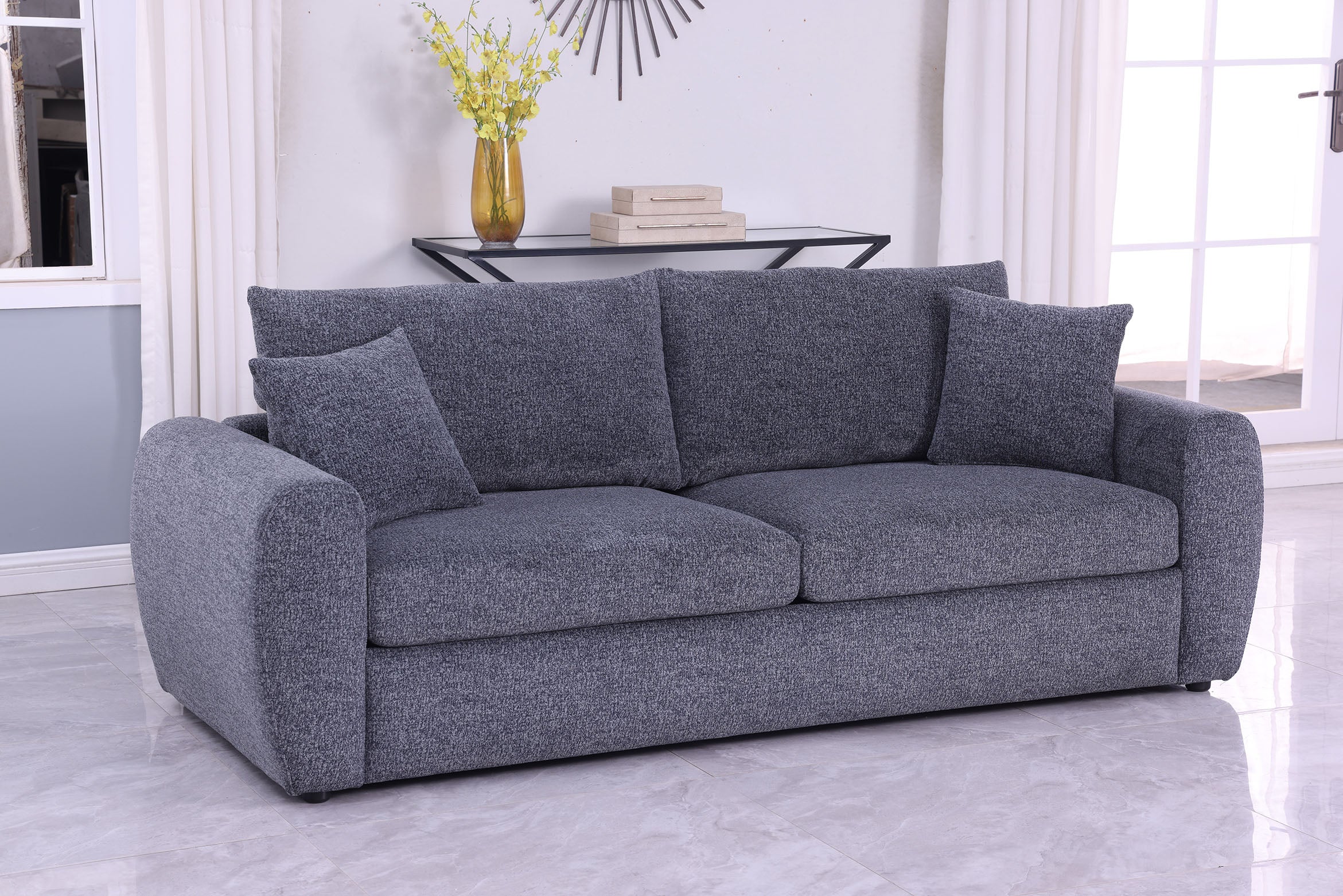 Modernes minimalistisches bequemes Stoff-GRAU-Sofa