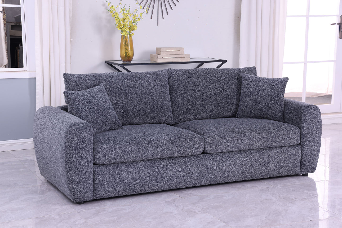 Modern Minimalist Comfortable Fabric GREY Sofa