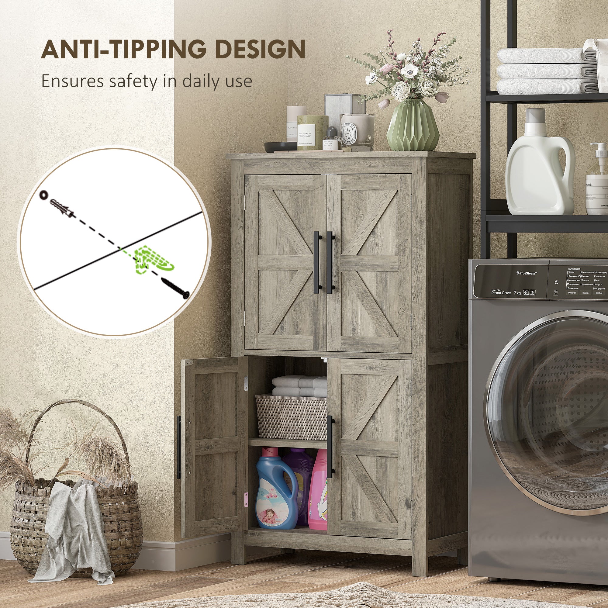 Grey Modern Storage Cabinet