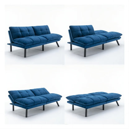 Navy Blue Convertible Folding Modern Sofa Bed