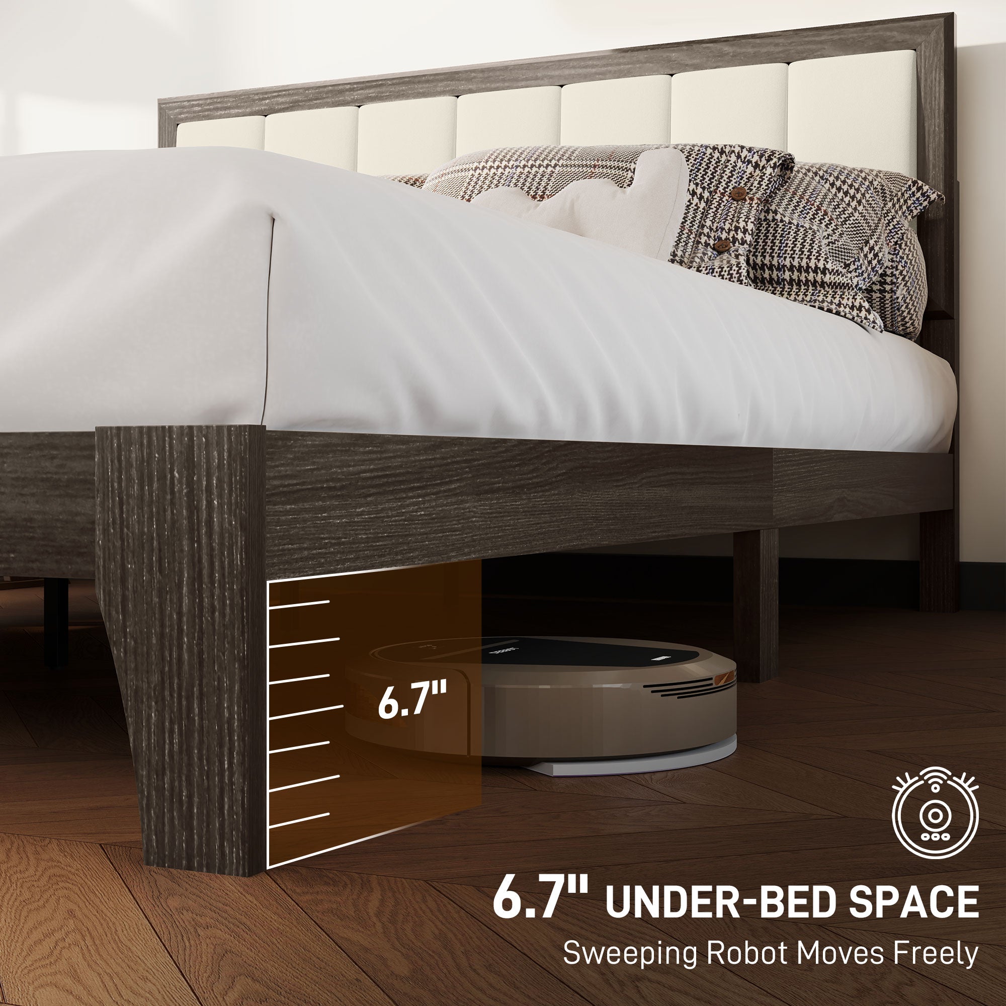 Charcoal Gray Platform Bed