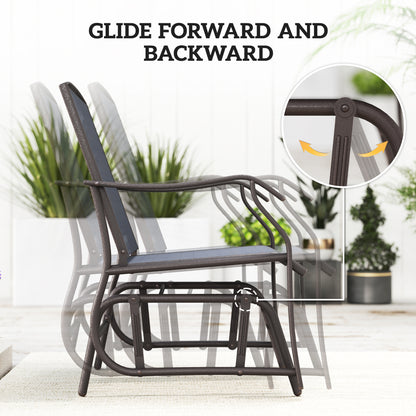 3 Piece Outdoor Glider Chair with Coffee Table Bistro Set