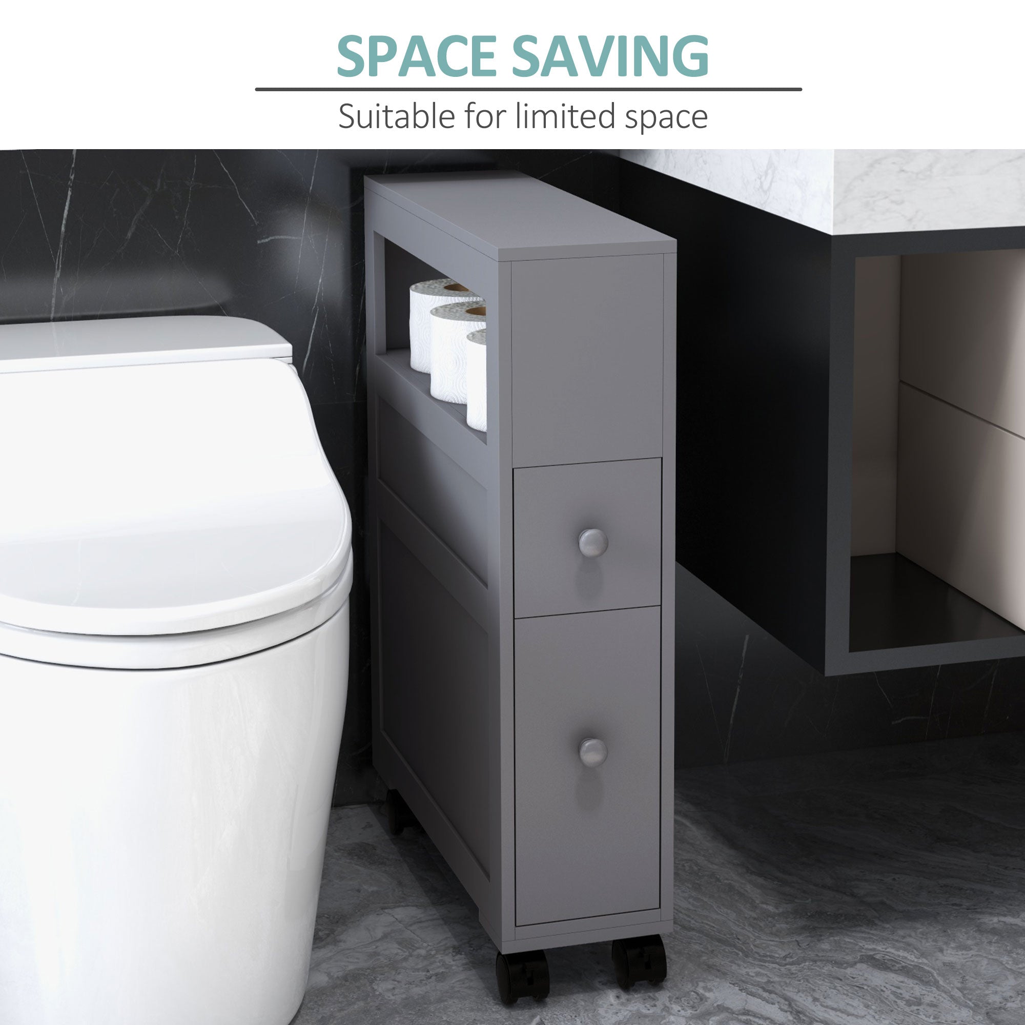 White Narrow Storage Cabinet