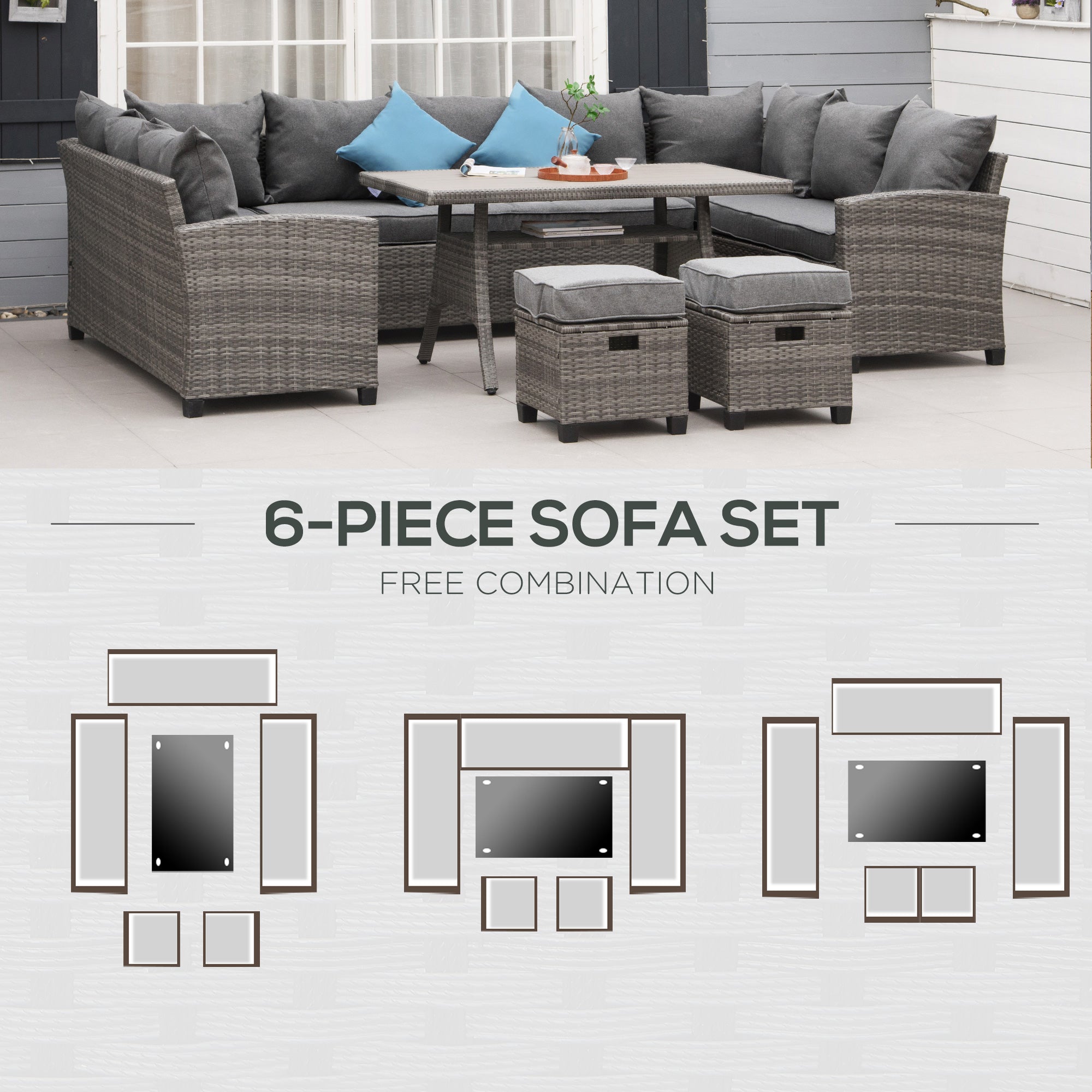 Modern Six-Piece Patio Set