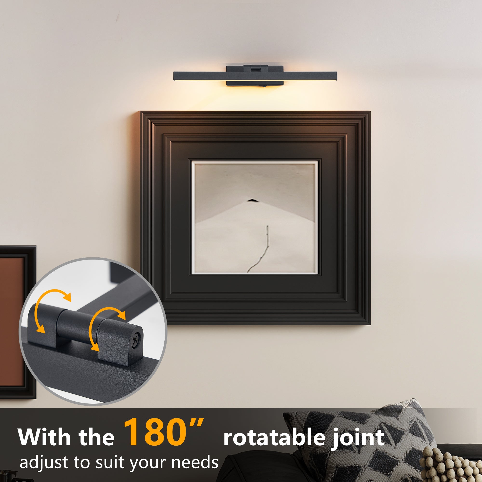 Black Dimmable LED Vanity Light