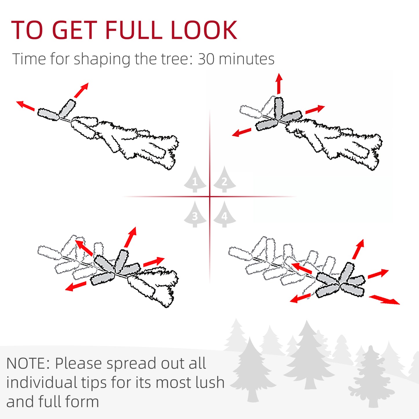 HOMCOM 6 Foot Artificial Christmas Tree, Pine Hinged Xmas Tree With 795 Realistic Branches, Steel Base, Auto Open, Green