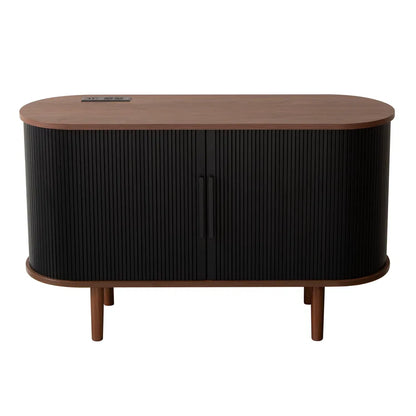 Fralimk Sideboard Buffet Cabinet With Storage, Modern Fluted Storage Cabinet For Dining Room, Tambour Door Console Table For Living Room, Office Storage Cabinet Or TV Stand, Accent Sideboard Cabinet