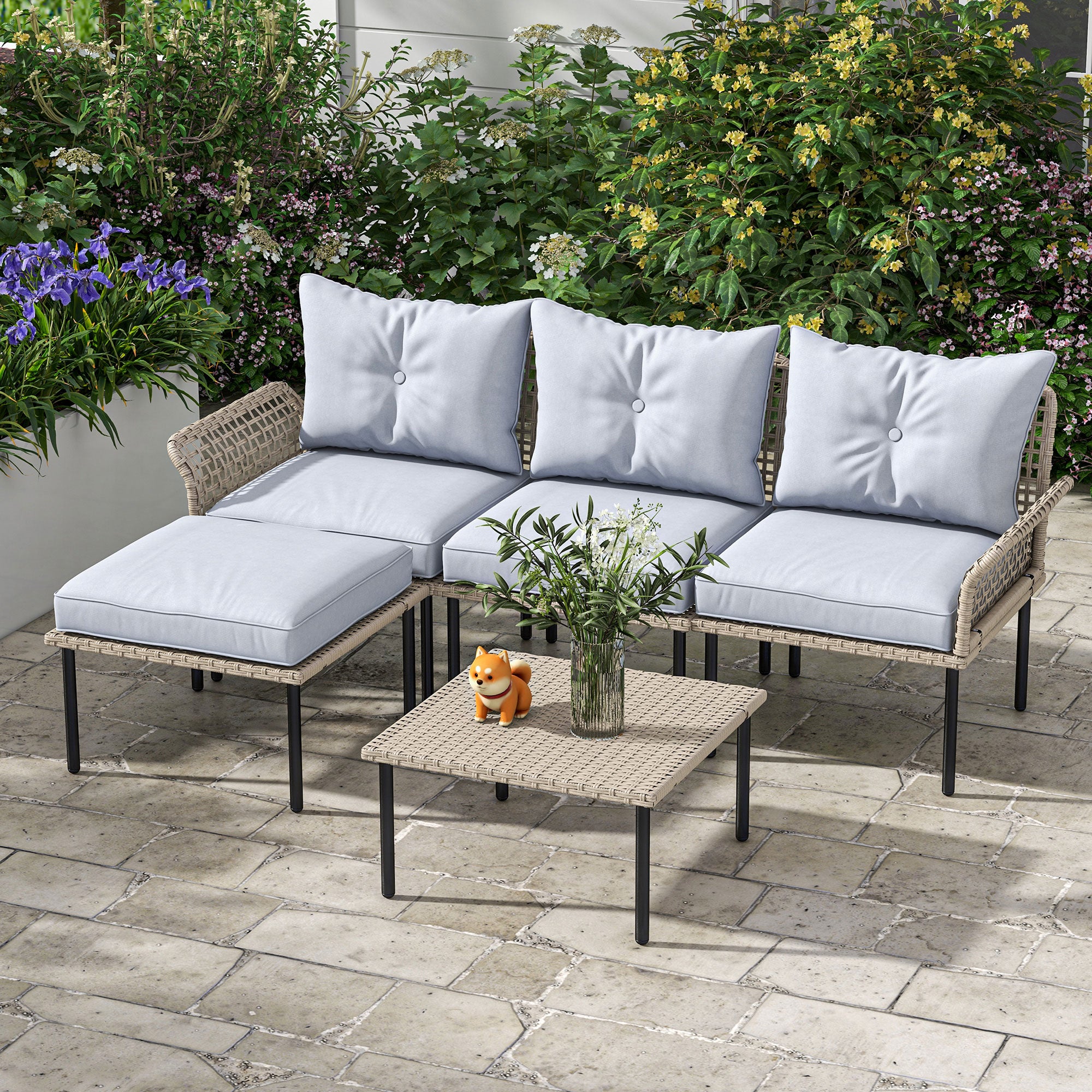 White Sleek Patio Sofa