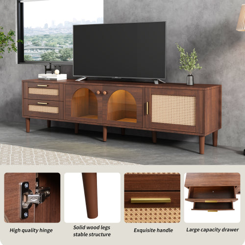Rattan LED TV Console