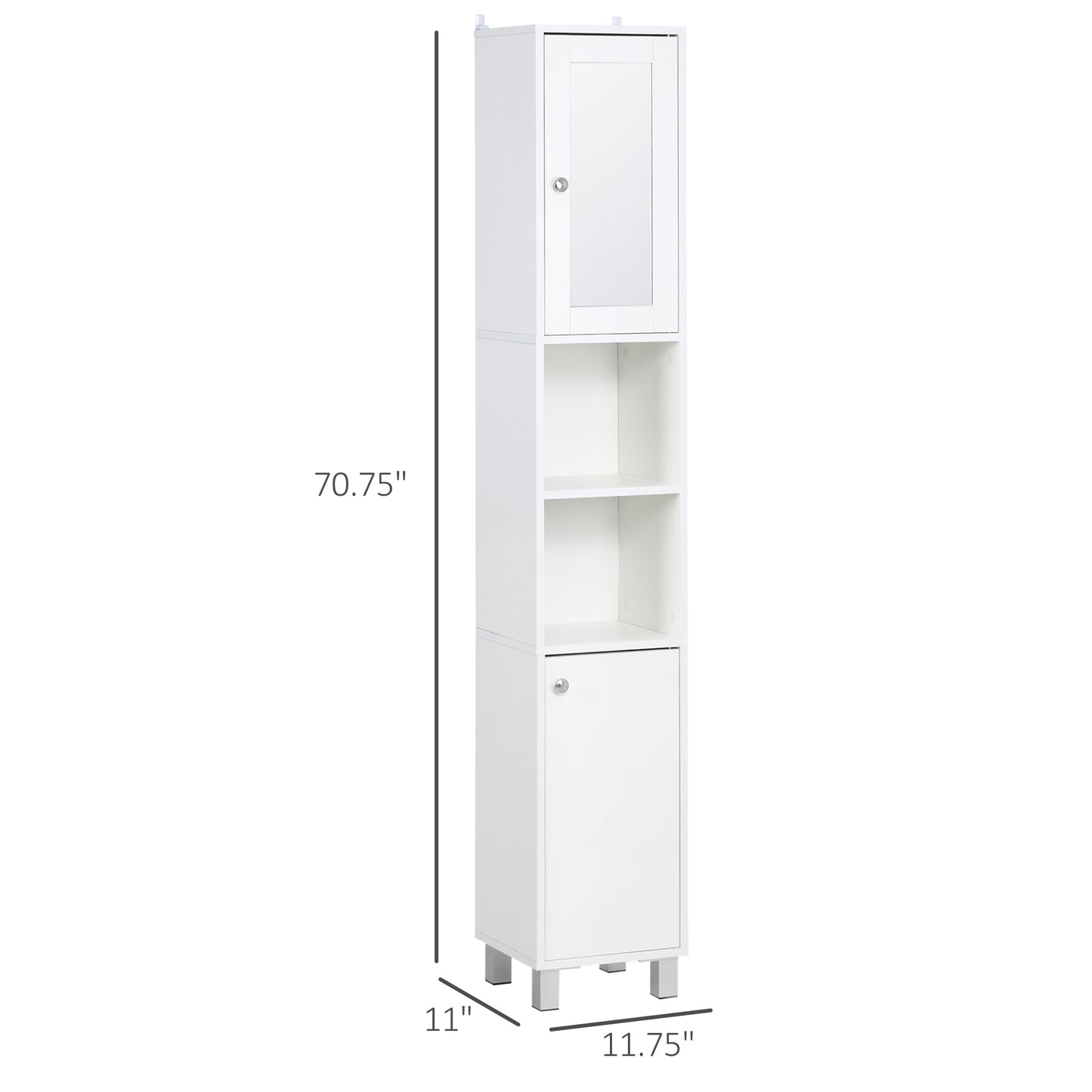 Tall Bathroom Storage Cabinet with Mirror