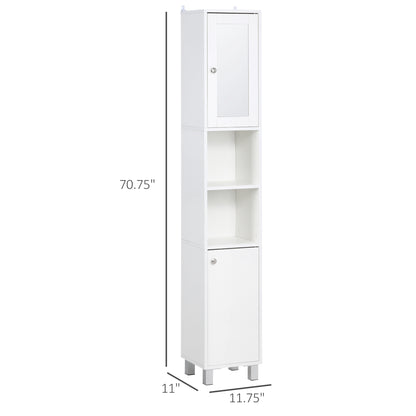 Tall Bathroom Storage Cabinet with Mirror