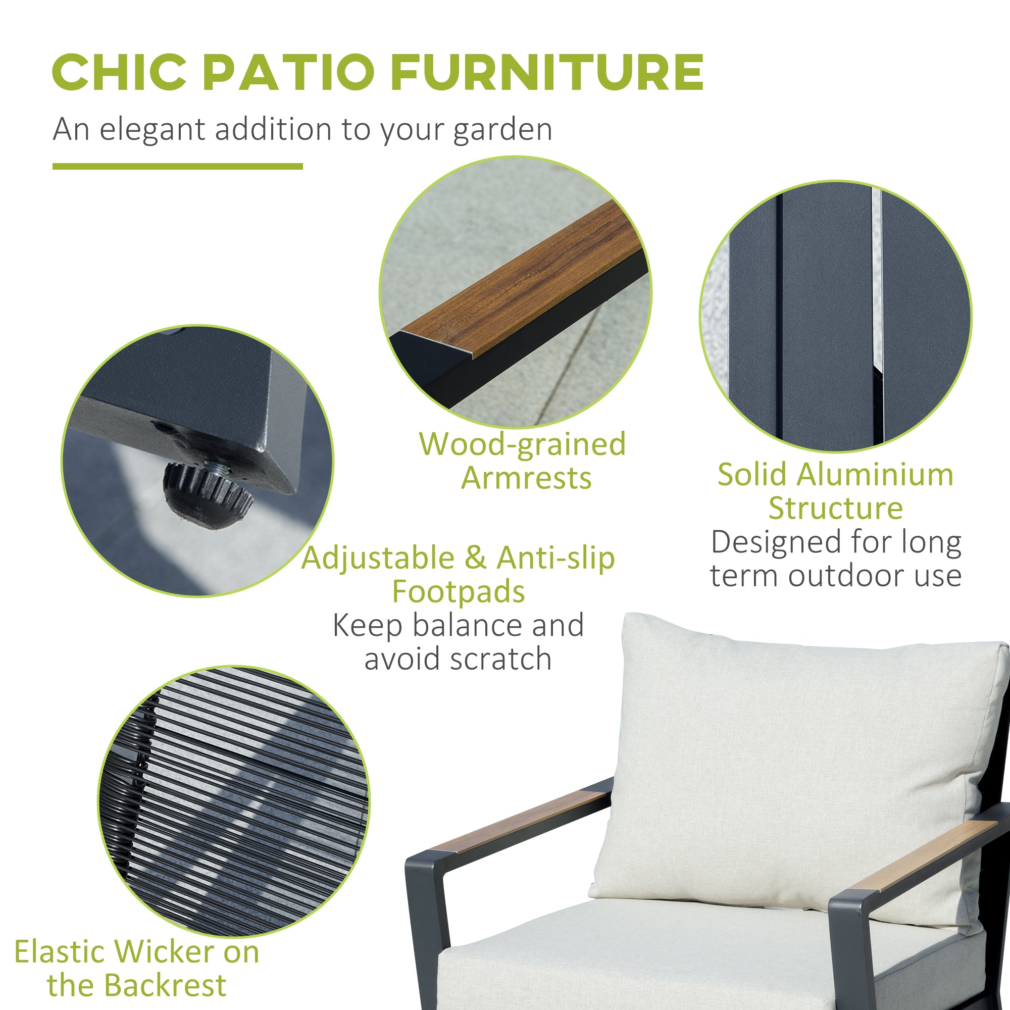 Beige Minimalist Patio Set