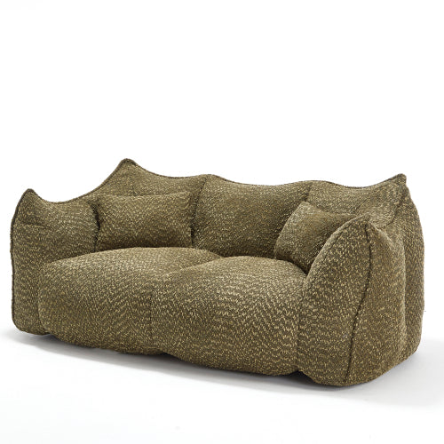 Sofá-Cama de Bolas de Peluche Comprimido - Relleno de Espuma de Alta Resiliencia, Silla de Salón de Boucle Ultra Suave para Una o Dos Personas, Asiento Acogedor para la Sala de Estar para Leer, Jugar y Relajarse, Ahorro de Espacio por Vacío