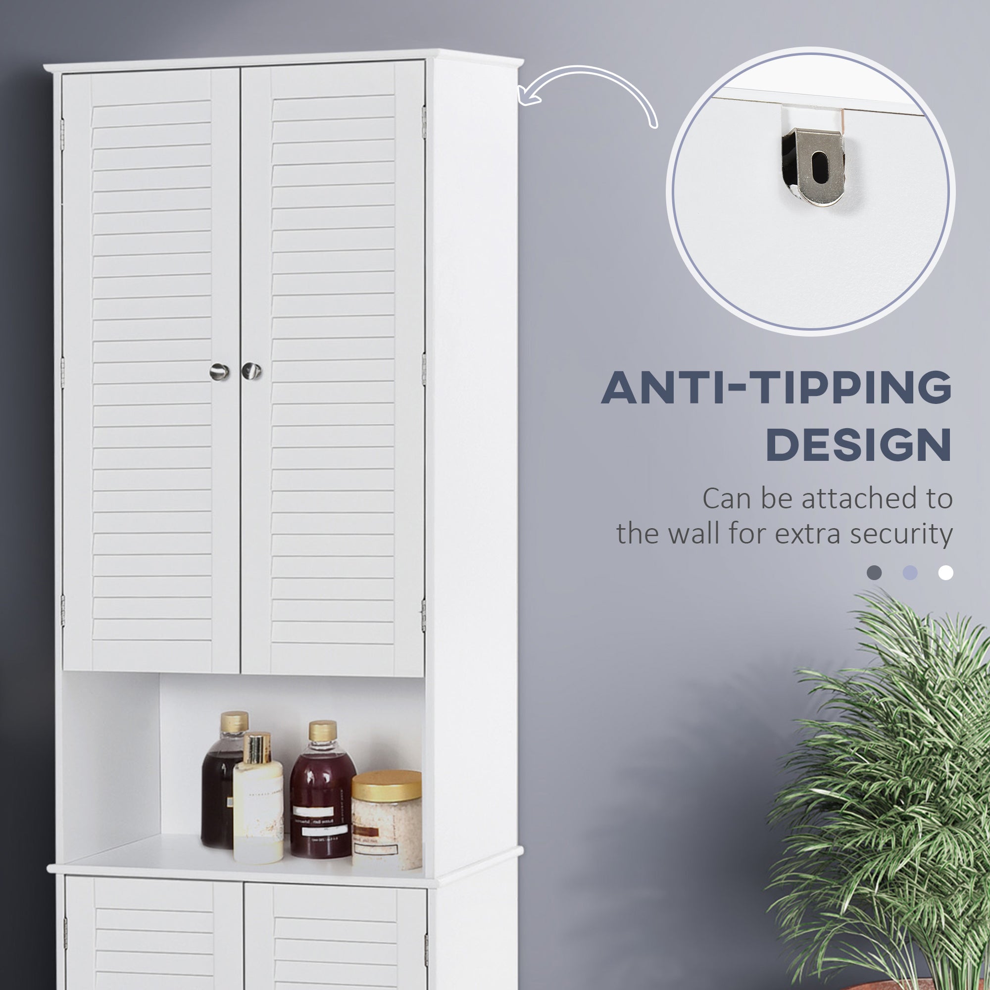 White Tall Bathroom Cabinet