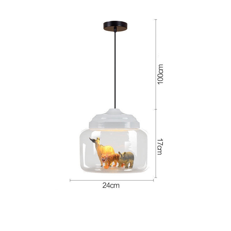 Creative Personality Cartoon Animal Children's Room Glass Chandelier