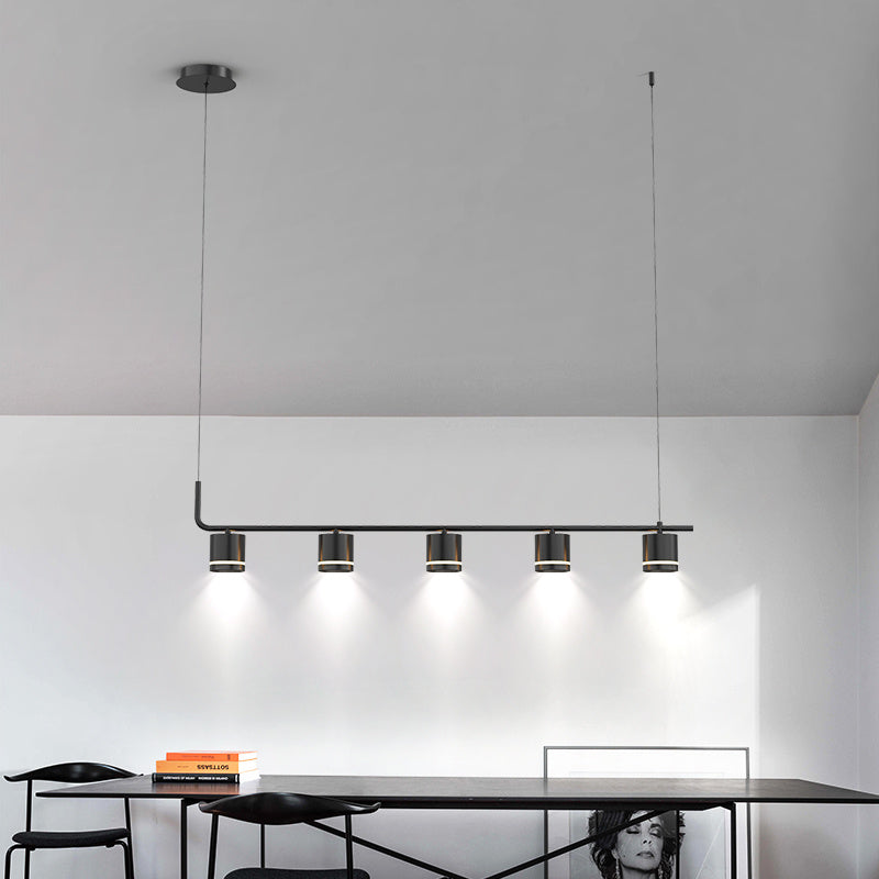Black Modern Chandelier 5-Head Stepless Dimming