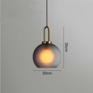 Glass Ball Chandelier 30cm Scrub Soot Finish