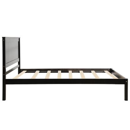 Platform Bed Frame With Headboard, Wood Slat Support, No Box Spring Needed,Twin, Espresso