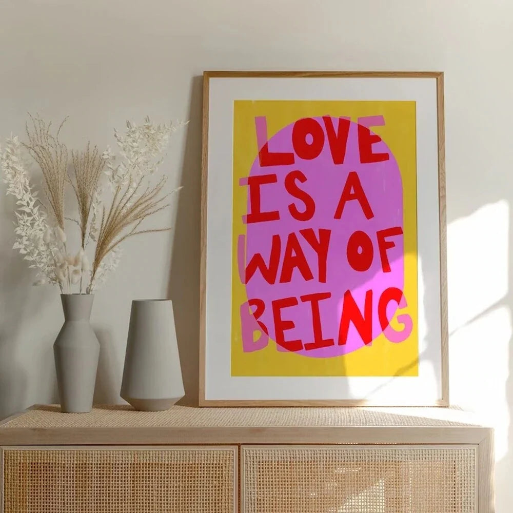 ’Be Kind Love Quote Wall Art Canvas’ - 18 / 50x70 No Frame - Posters