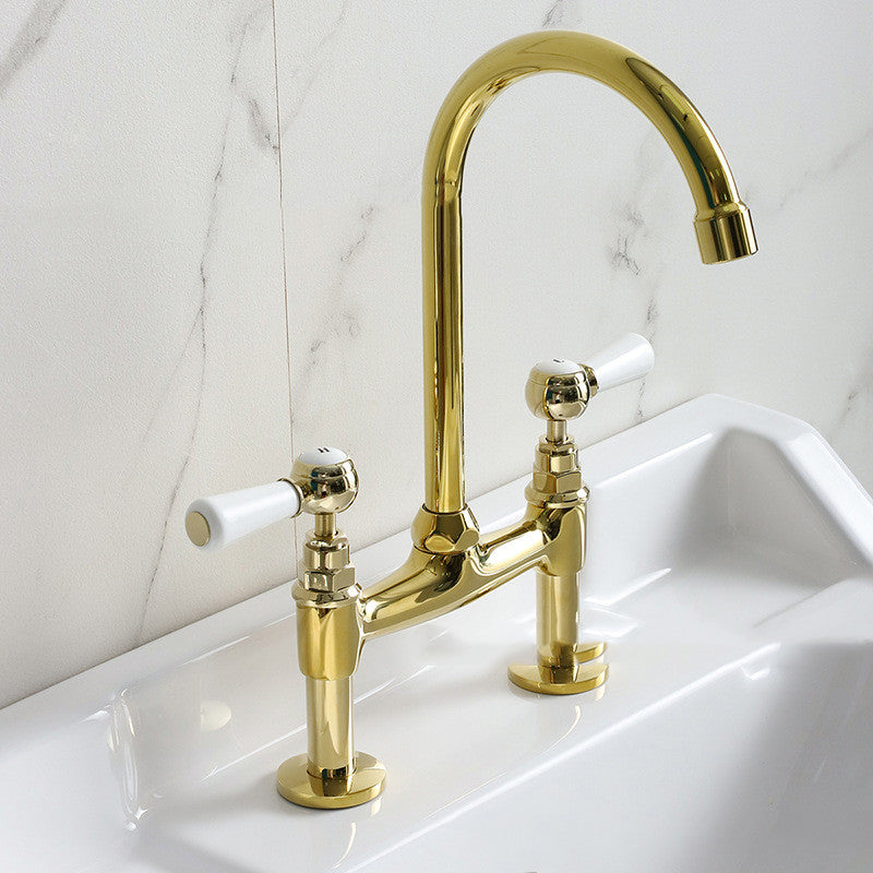 Gold Ceramic Handle Faucet