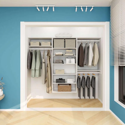 Livelylodge Modular Wardrobe Closet - Freestanding White Closet With Spacious Storage Shelves And Hanging Rods 70.86"W X 16.04"D X 70.86"H