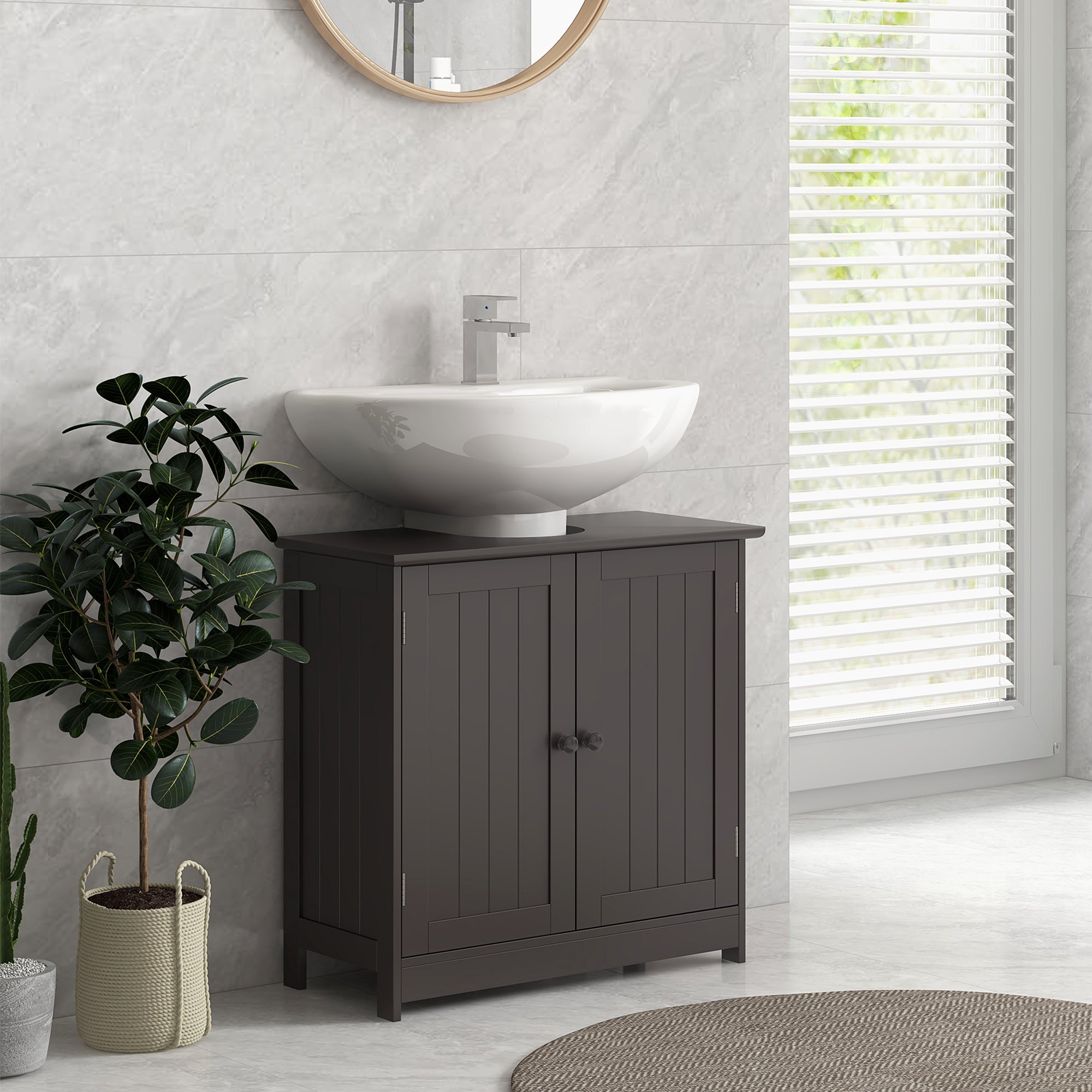 Coffee Vanity Bathroom Cabinet
