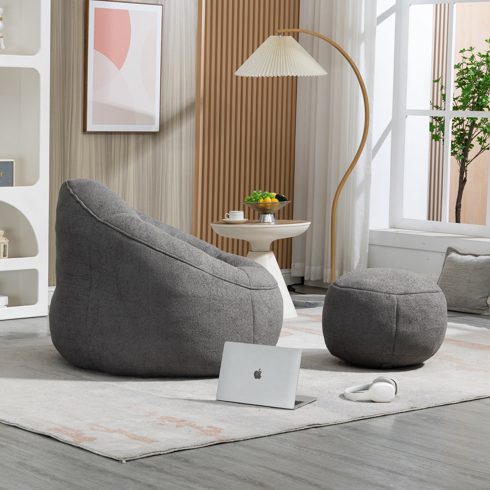 Gray Foam Bean Bag