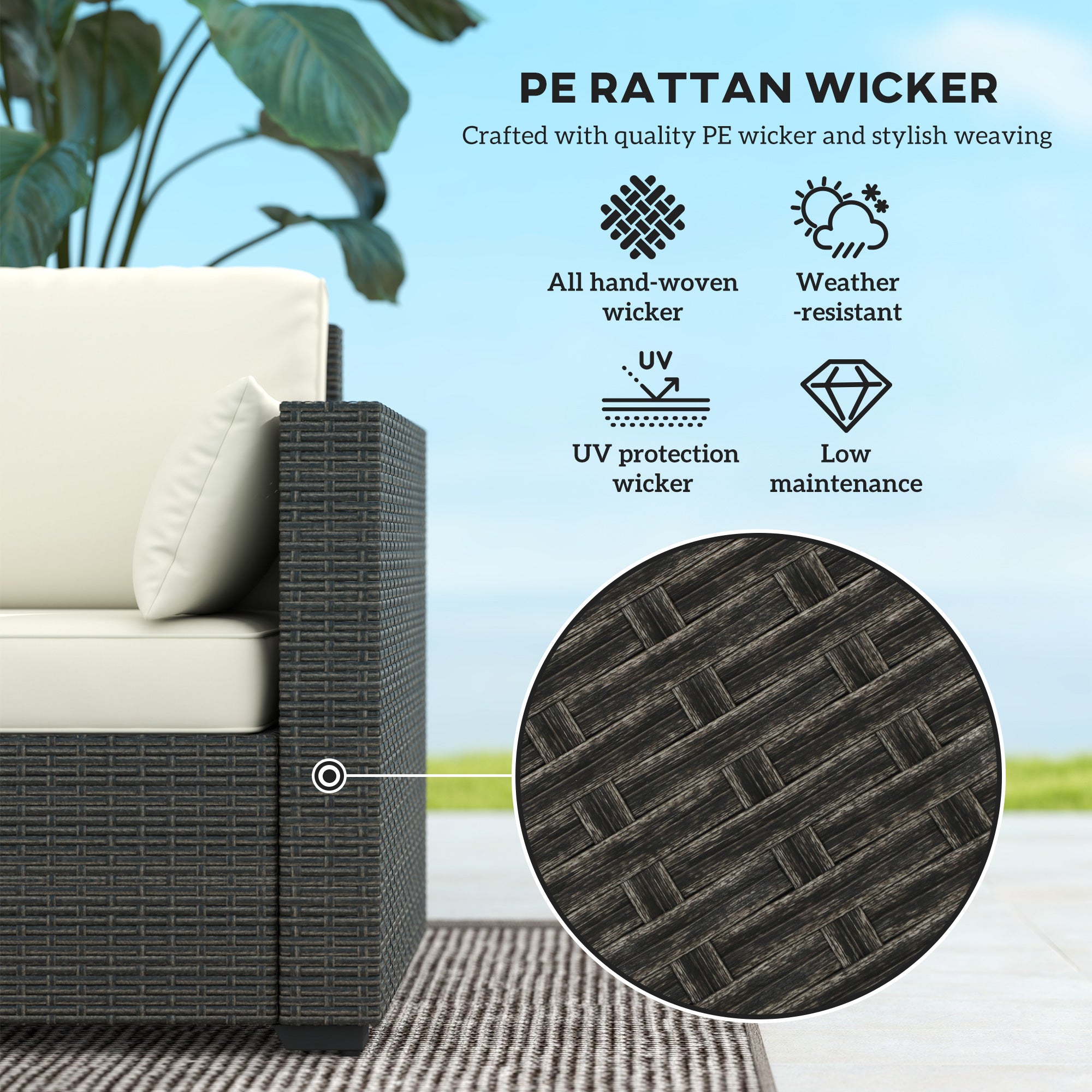 PE Rattan Outdoor Sofa