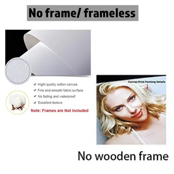 High-quality white cotton canvas forest canvas wall art featuring a blonde woman with soft wavy hair by DecorBites