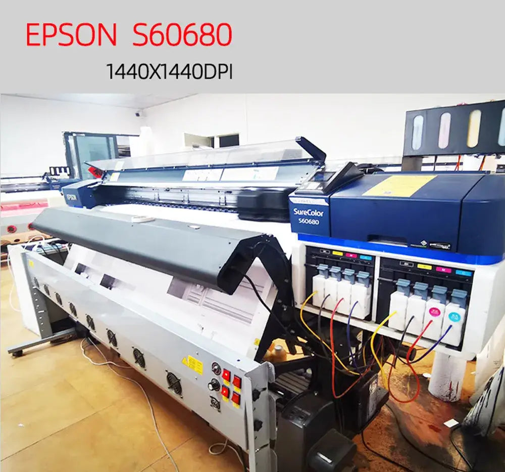 Epson s60680 large-format printer with white and blue design and multiple ink cartridges for bohemia beach wall art printing