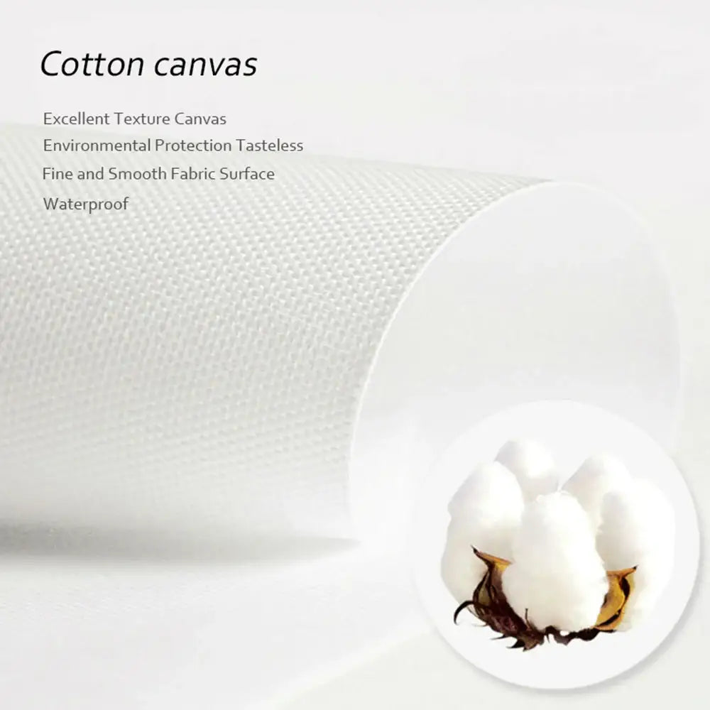 White cotton canvas fabric with fine textured weave for decorbites™ bohemia beach wall art home decor