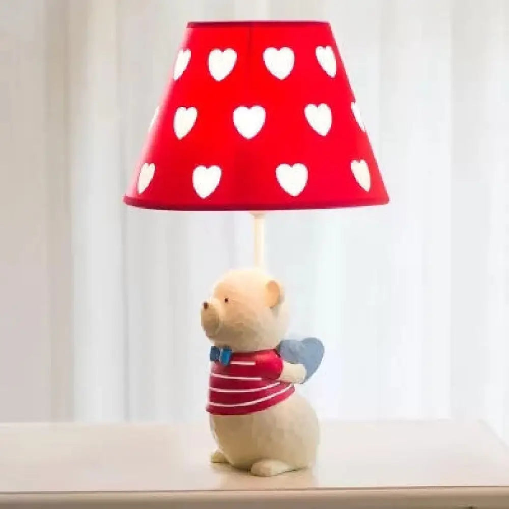 Bear Cartoon Fabric Desk Lamp – Adjustable Bedside Reading Light