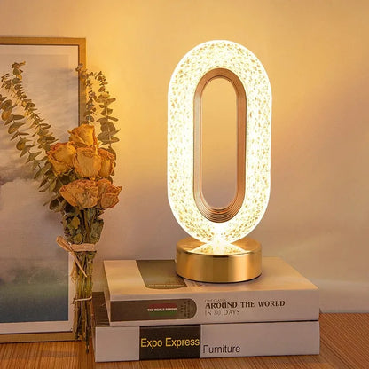Bedroom Crystal Touch Dimming Night Light Girls Room Home Decor Aesthetics USB Bedside LED Ambient Table 3D Moon Lamp
