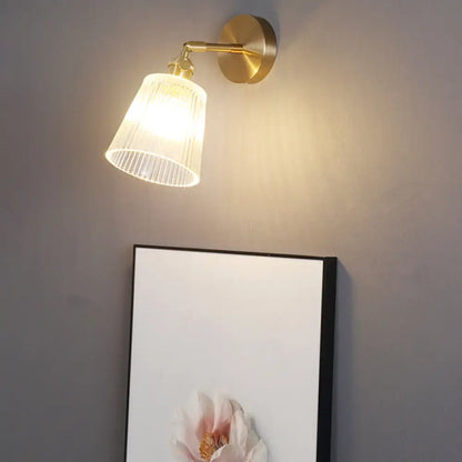 Bedside Wall Mount Clear Glass Industrial Light Fixture